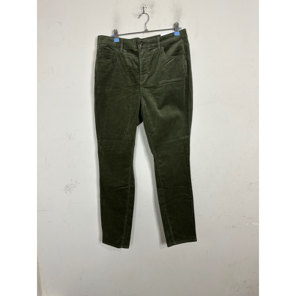 LOFT Curvy High Waist Skinny Corduroy Pants Olive Green Size 30 10 NEW